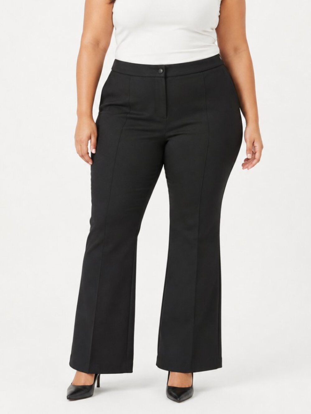 Banana Republic Flare Everywhere Pointe Stretch Trouser Pants in Black XL
